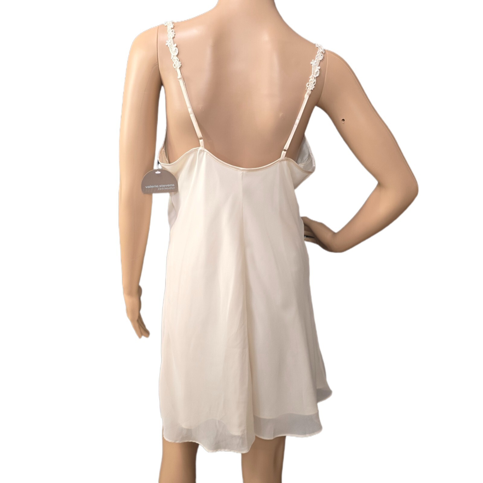 NWT VALERIE STEVENS NIGHTGOWN & ROBE SET, CREAM, SIZE S