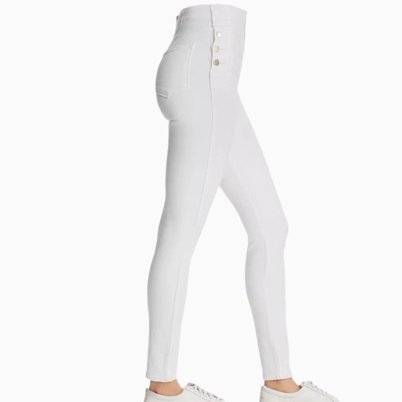 J Brand Natasha Sz 27 White High Rise Skinny Jeans Button Fly USA