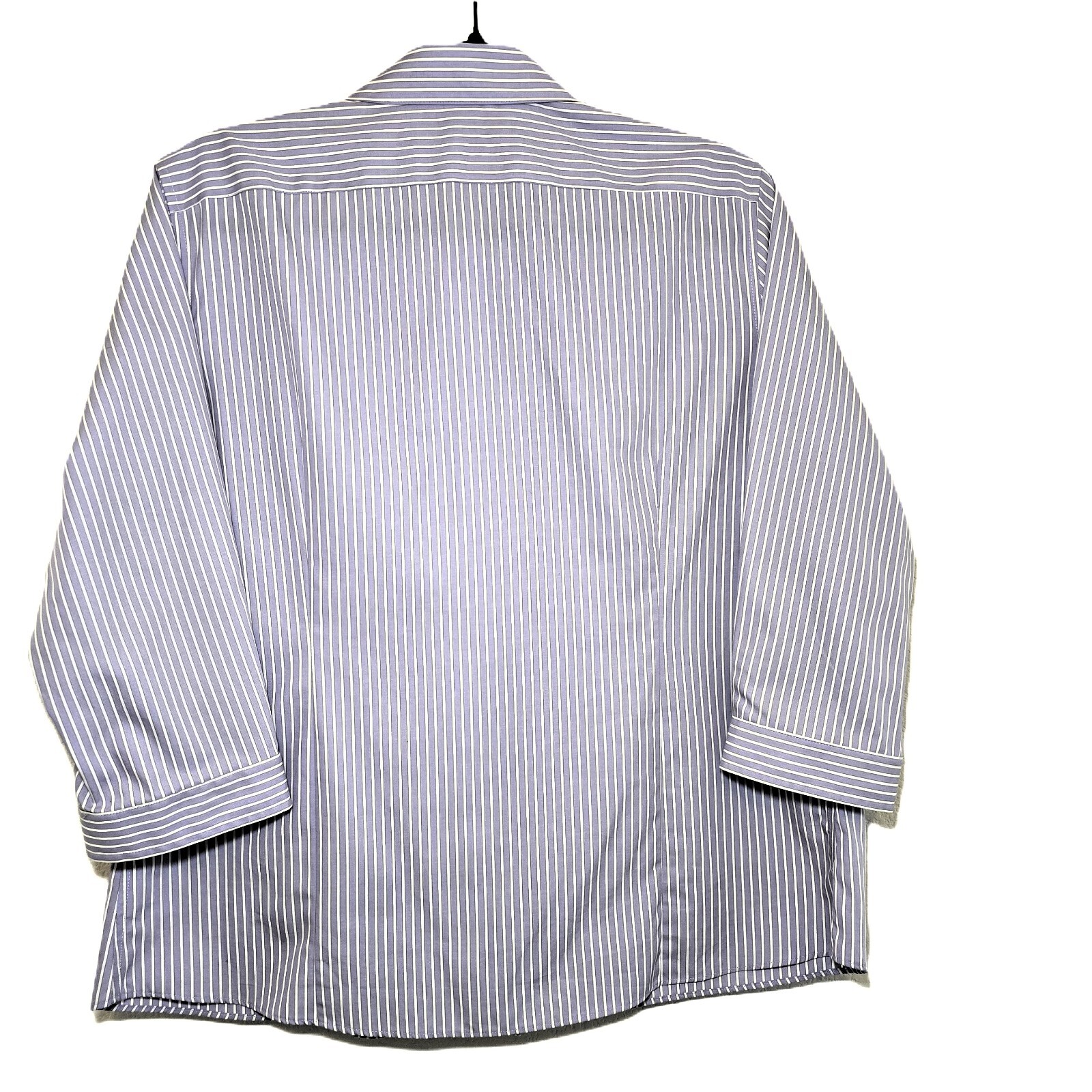 Lands' End Women's 3/4 Sleeve Striped CVC Broadcloth Shirt - Size 14P