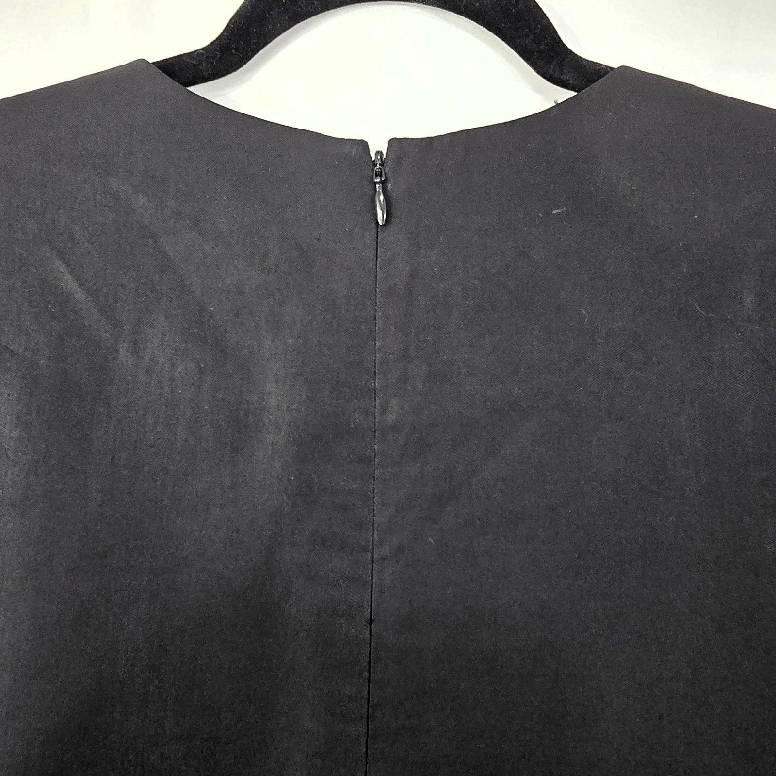 COS Women's Black Asymmetric Gathered Hem Long Sleeve Dress Size 8 Modal
