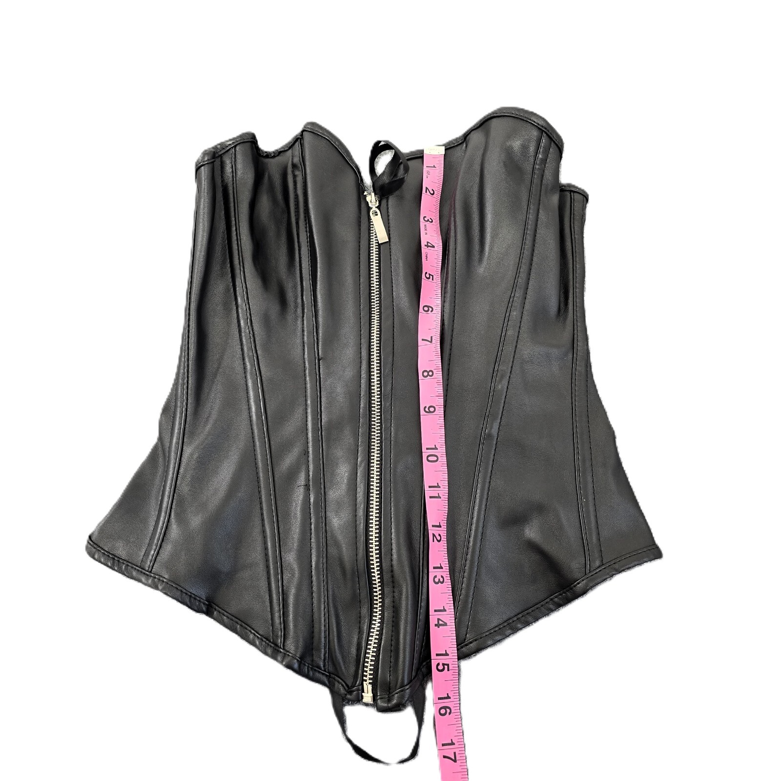 Steampunk-Inspired Faux Leather Corset Top, Size S – Stylish and Versatile