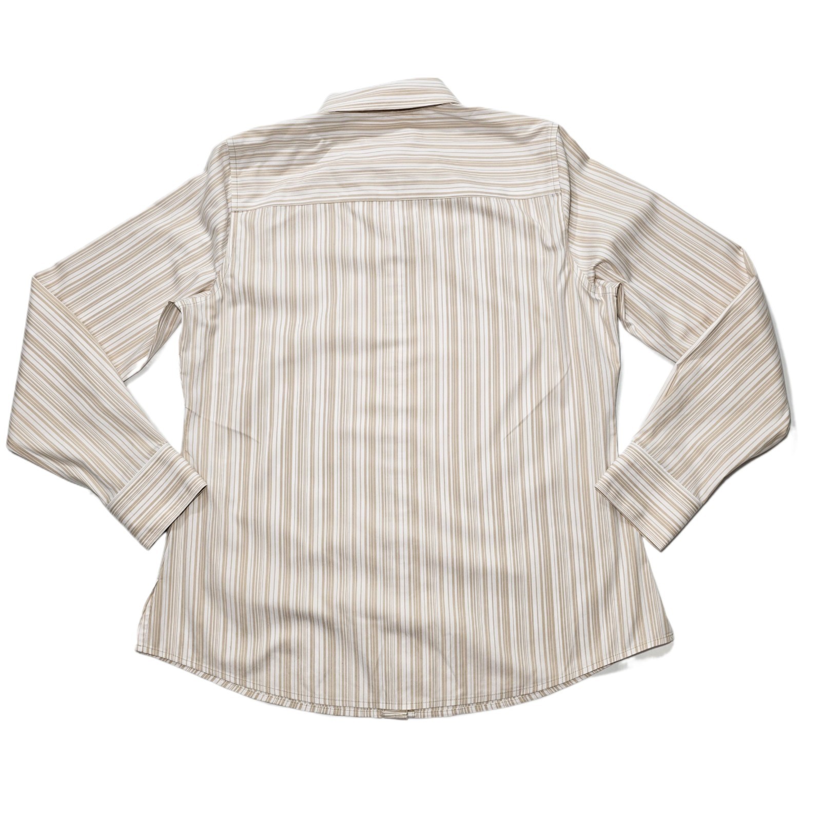 Foxcroft Women’s Non-Iron Stripe Long Sleeve Stretch Cotton Shirt SZ 6