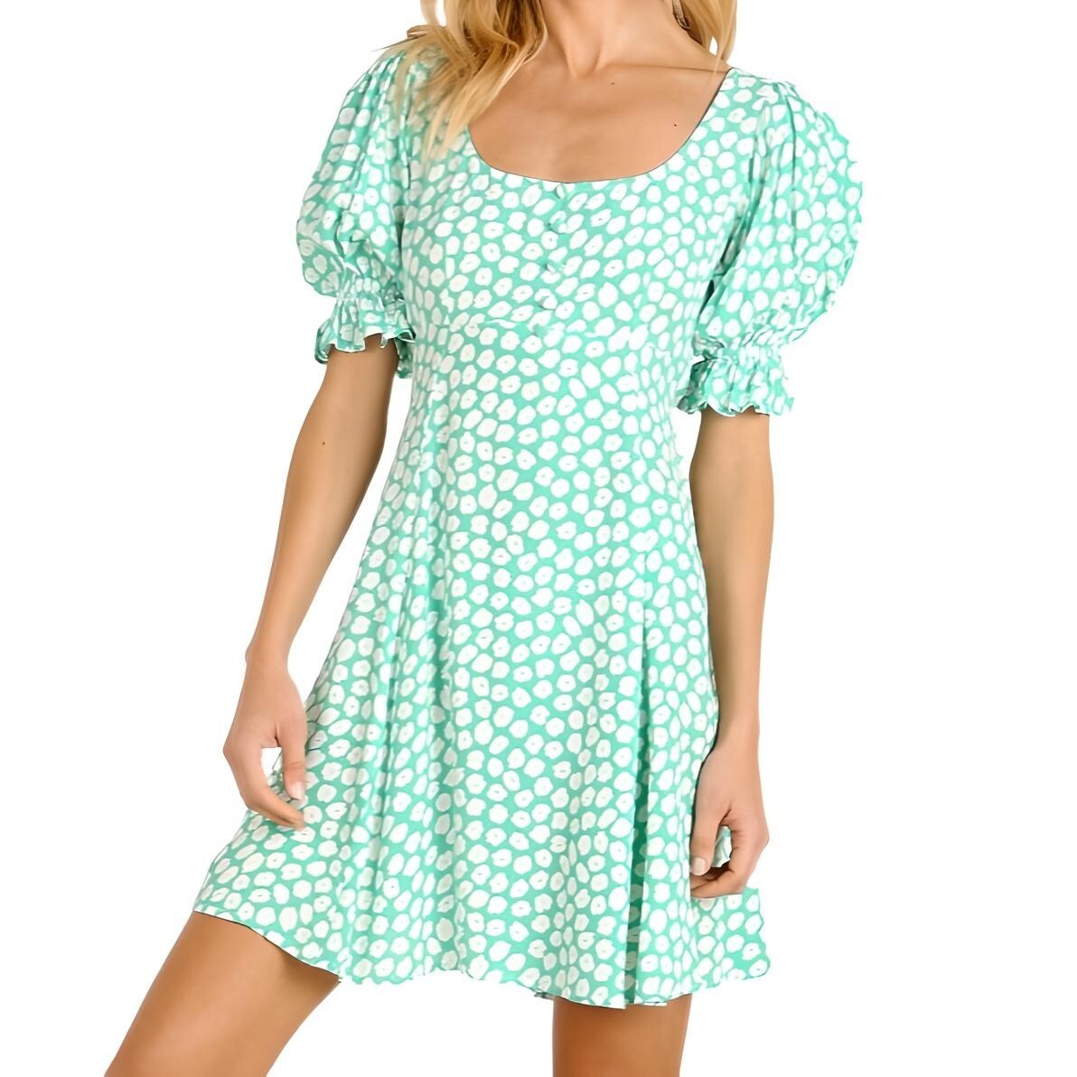 NWT Faithfull the Brand La Barben Mini Dress Cora Floral, Green, Size 6