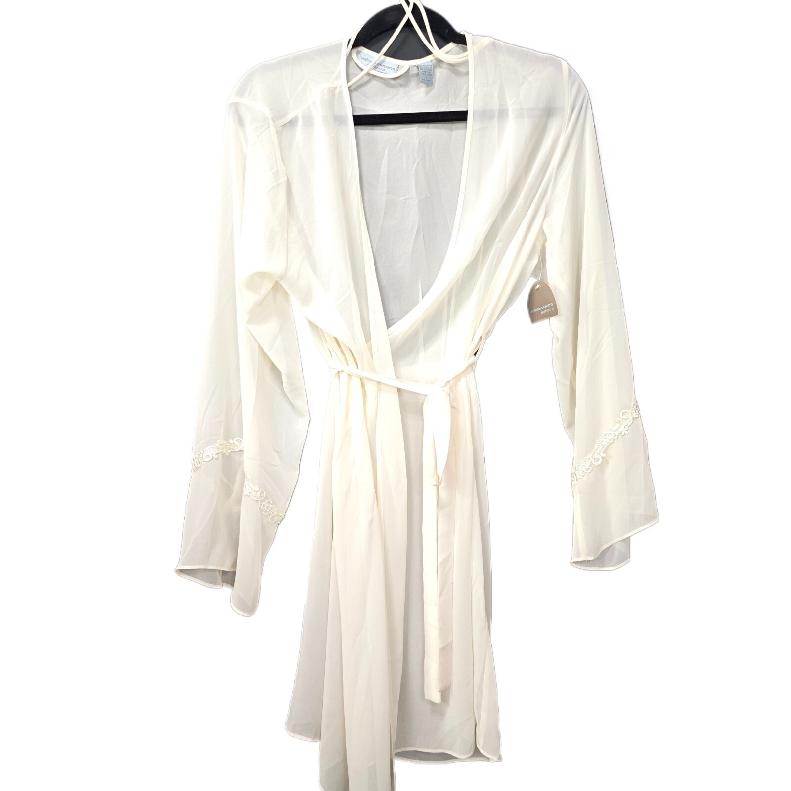 NWT VALERIE STEVENS NIGHTGOWN & ROBE SET, CREAM, SIZE S