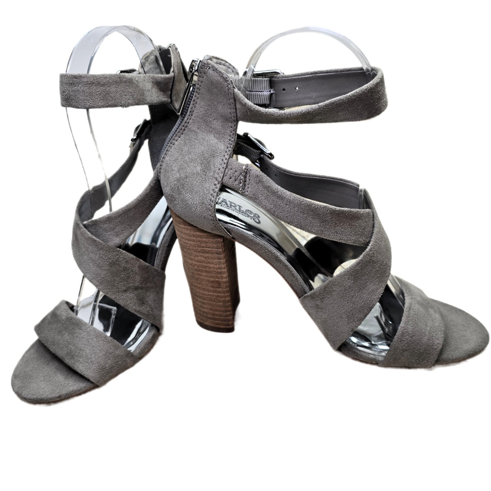 Carlos by Carlos Santana Women's Laura Dress Sandals Size 7.5M - Gray Suede