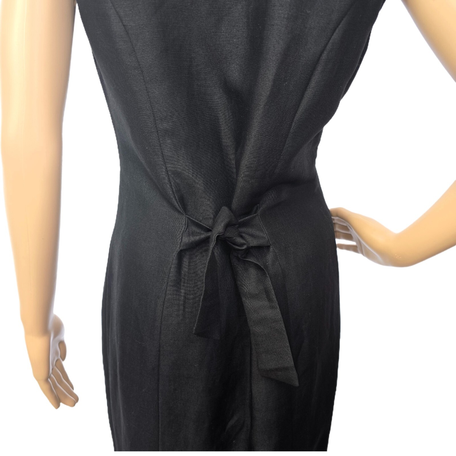 Vintage BP. Nordstrom Sheath Dress Women's Small – Black Linen Midi, Sleeveless