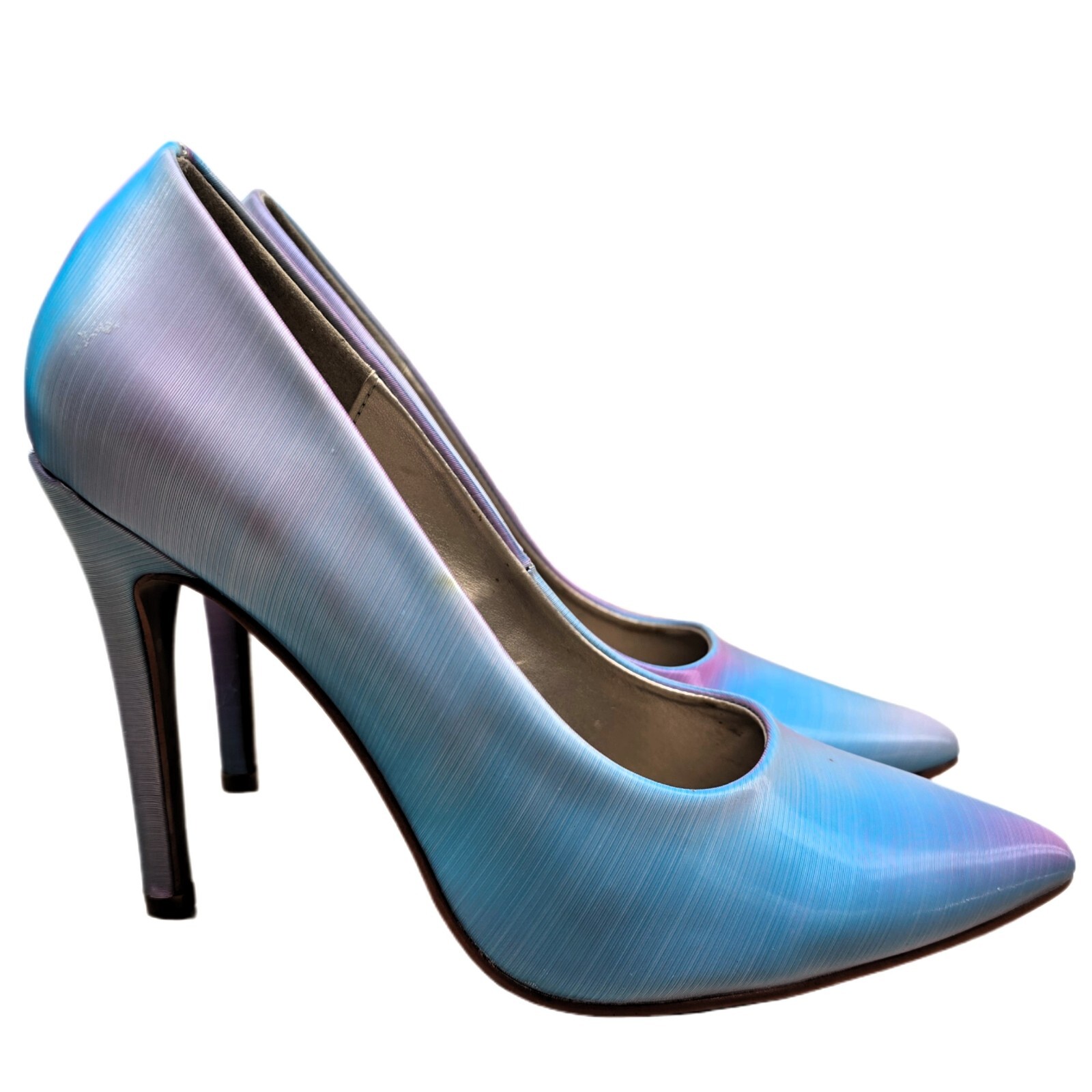 Torta Caliente Womens Iridescent Stiletto Heel Shoes Size 7M Mermaid Fairy Fair