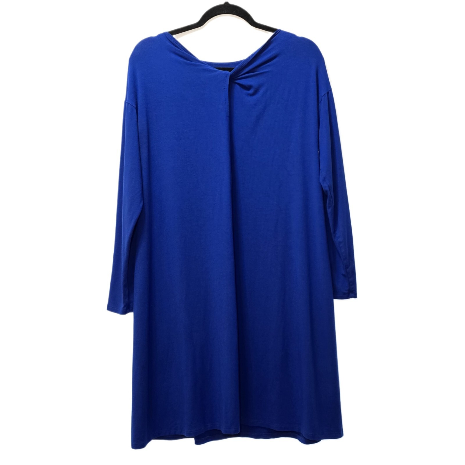 Eileen Fisher Bateau Neck Twist Back Shift Dress - Indigo Blue, M Petite
