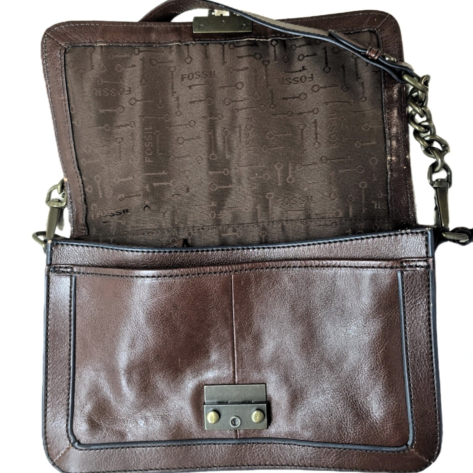 Fossil Vintage Genuine Leather & Suede Purse – Brown – Excellent Condition