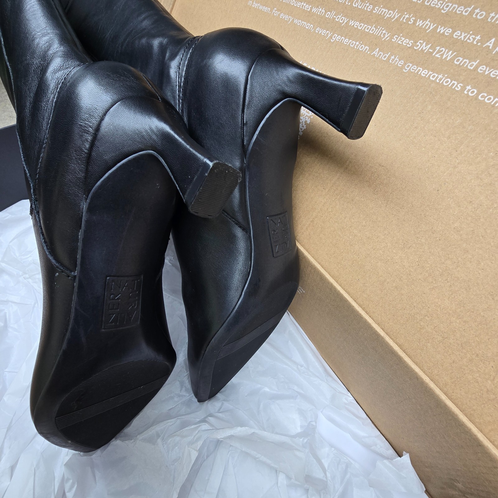 Naturalizer Deesha Women’s Black Leather Knee High Boots Size 9M