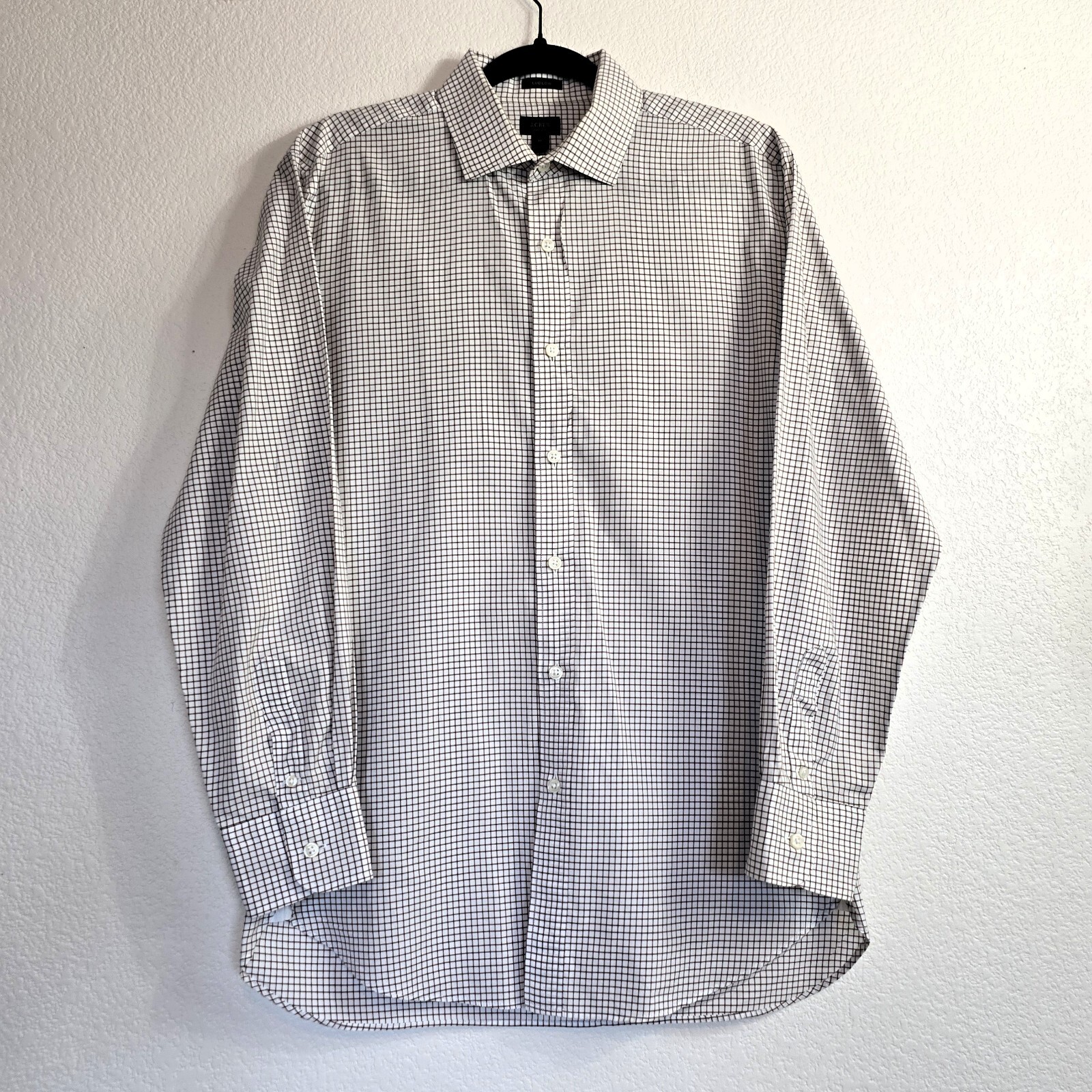 J.Crew Ludlow 120s 2-Ply Men’s Dress Shirt – Size Medium – Brown & White Check