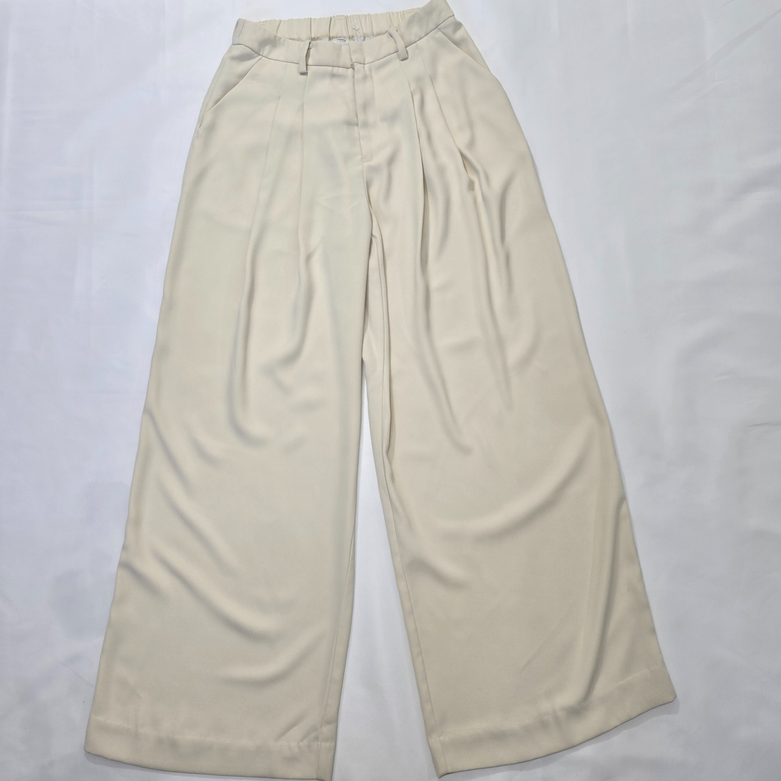 Maeve Anthropologie Avery Cream Wide-Leg Pleated Pants Women’s Size S