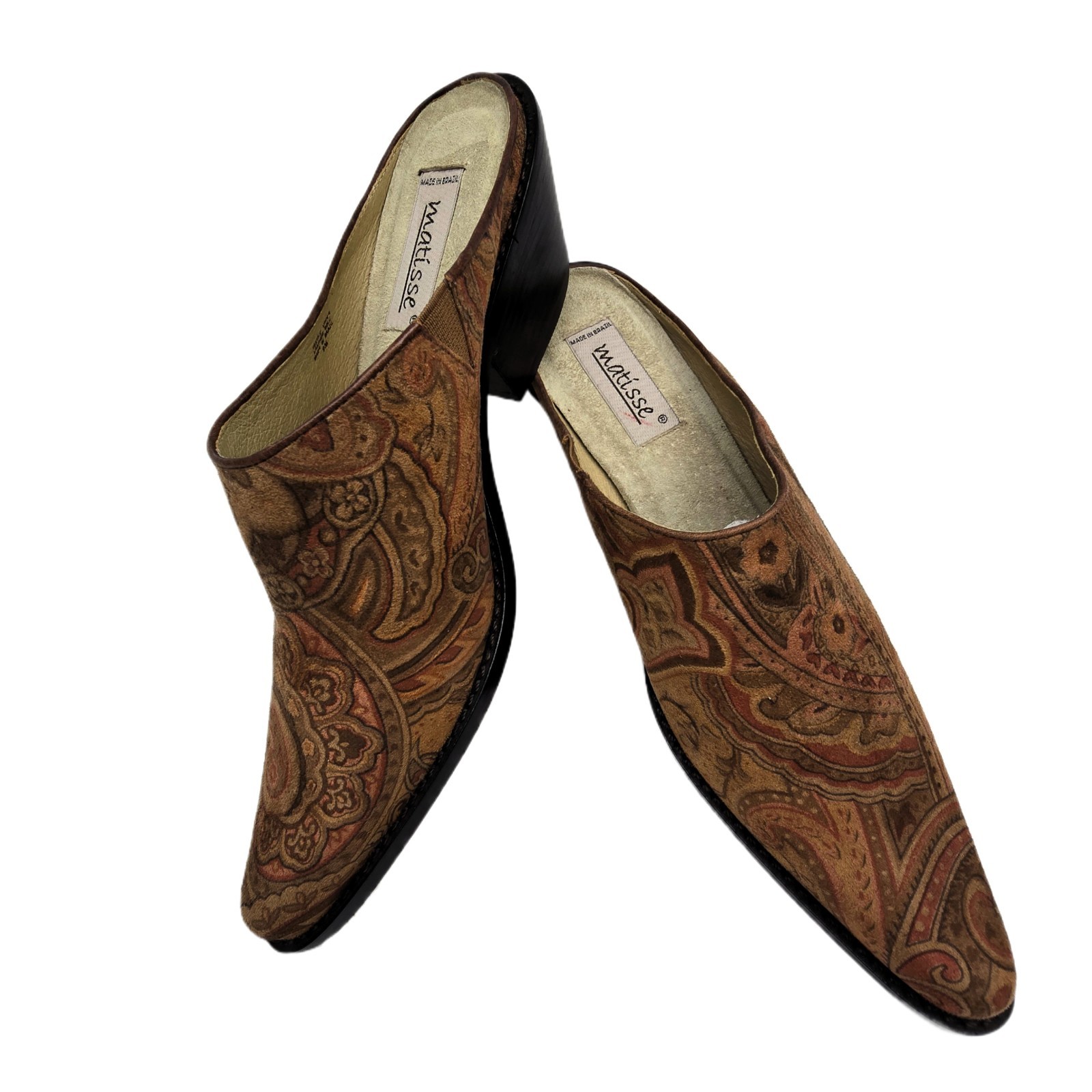 Matisse Southwestern Paisley Suede Mules Women’s 9 – Boho Country Slip-On
