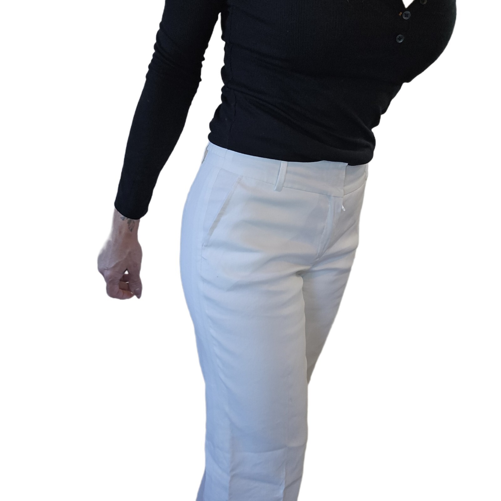 CLASSIQUES ENTIER Women’s White Linen Blend Dress Pants - Size 4 X 34 Tall