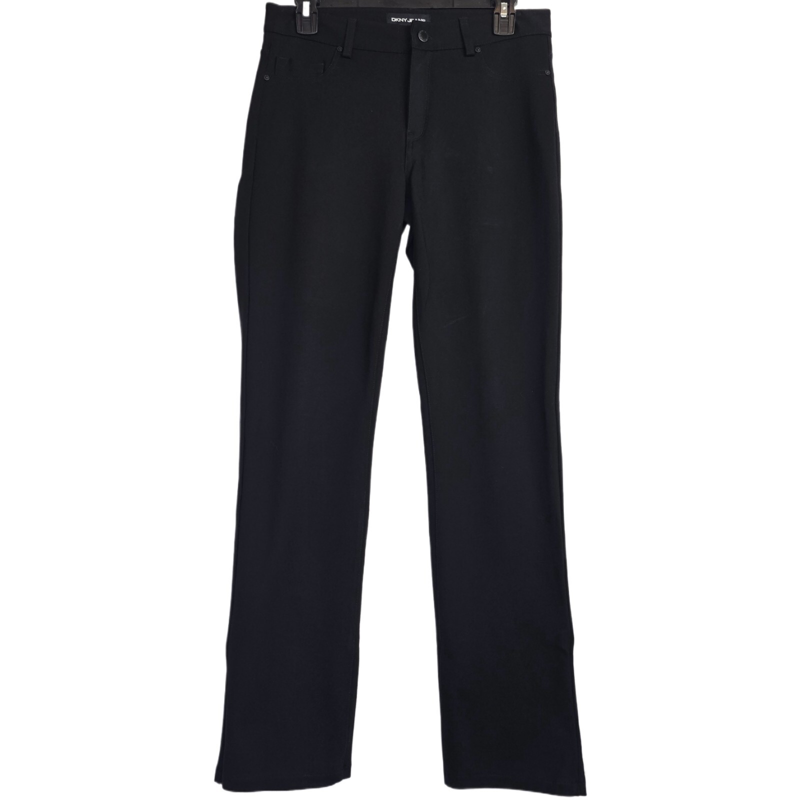 DKNY Jeans Women's Small Ponte Stretch Pants Black Slim Straight Leg