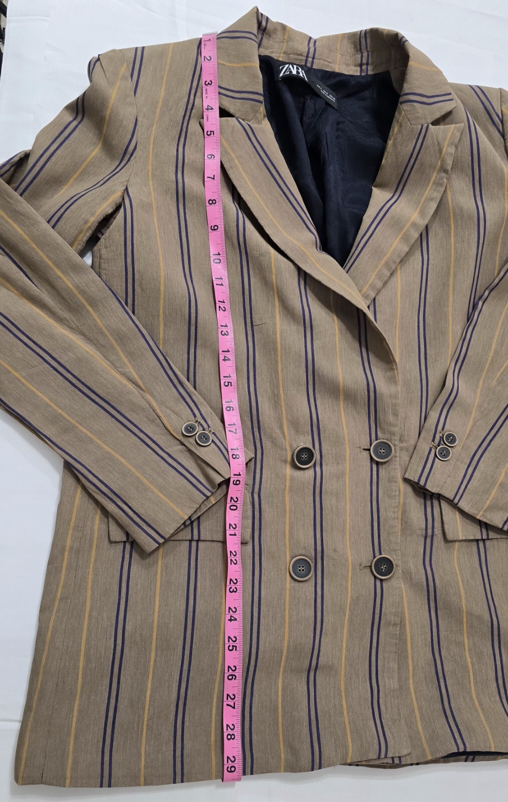 ZARA Striped Oversize Blazer - Size S, Bold and Stylish!