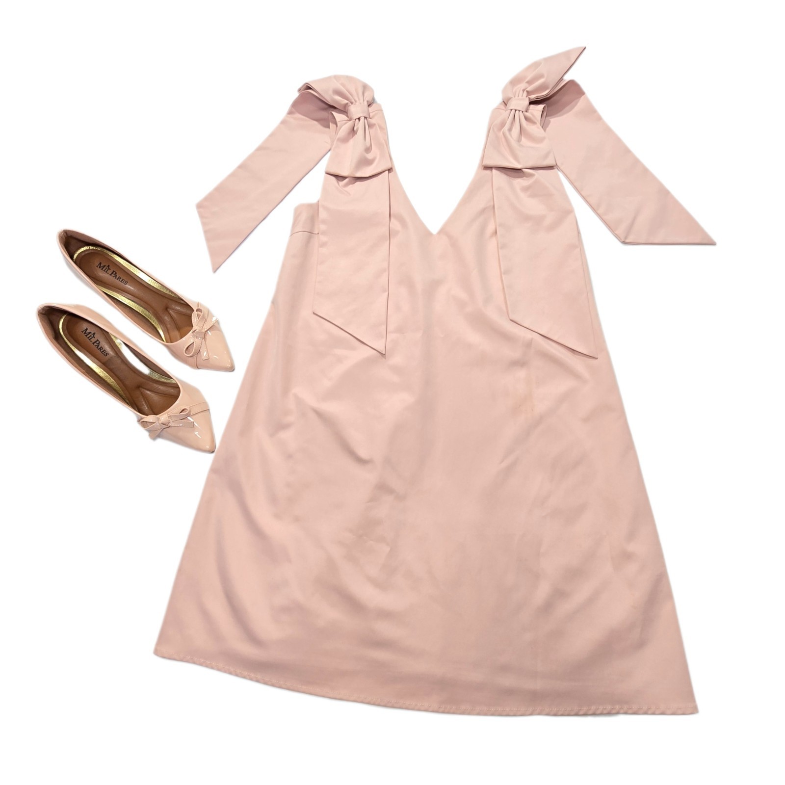 FORE New York & Company Women’s Pink Shoulder Bow Party Mini Dress Size S