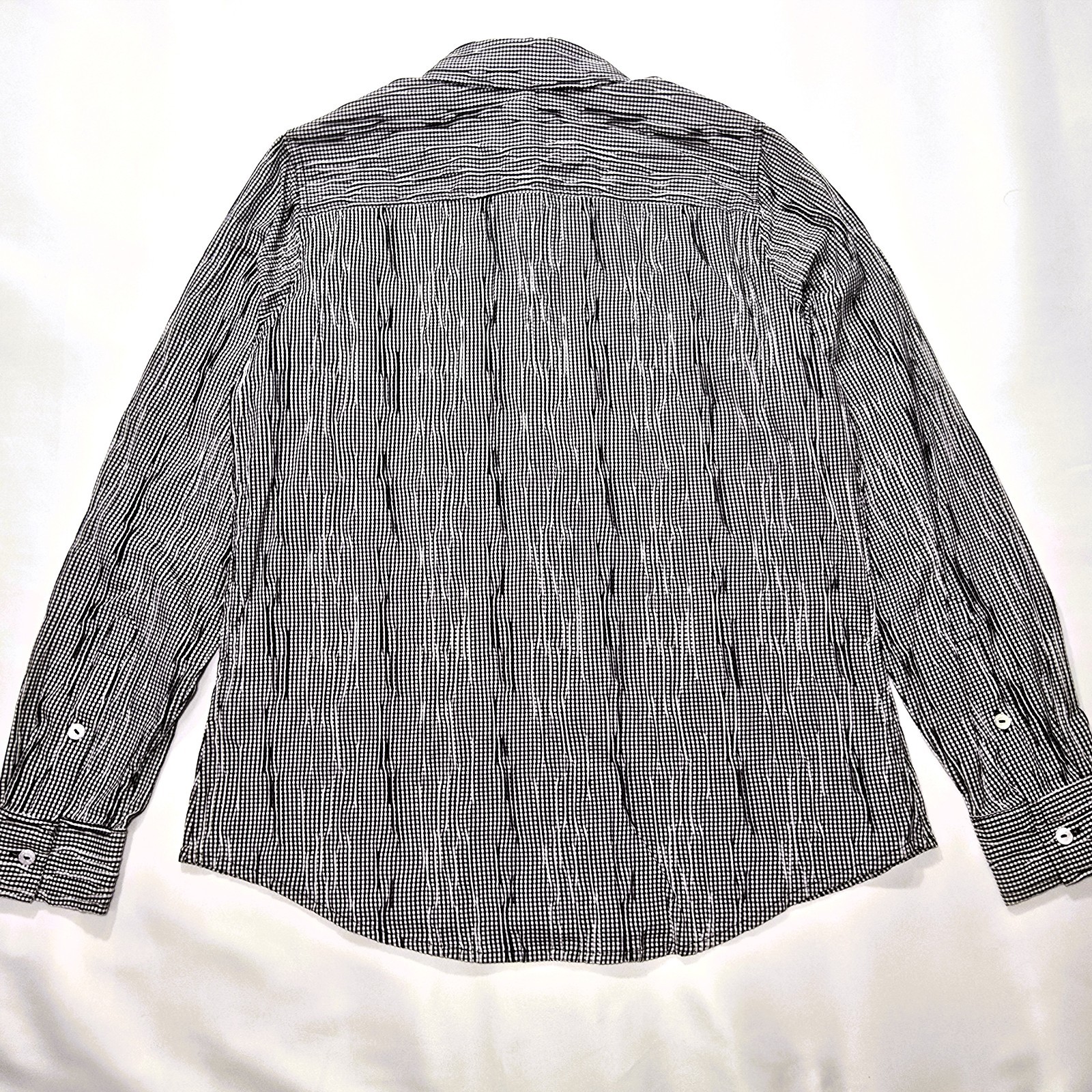 Foxcroft Women's Textured Gingham Stretch Shirt Black & White Size 8