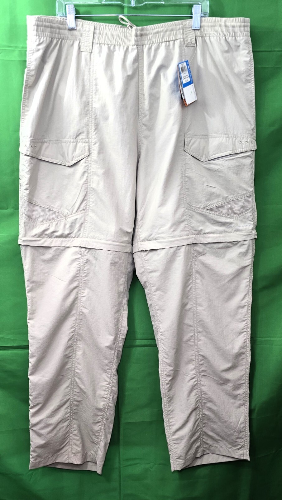 Columbia PFG Fishing Gear Convertible Pants - Beige - Sz XXL - Inseam 32".