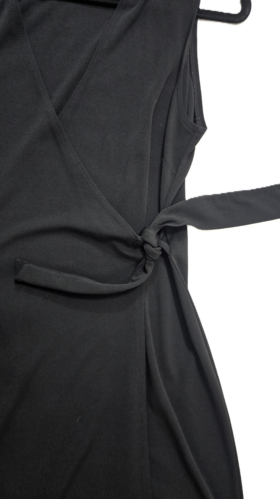 Valerie Stevens Women’s Sleeveless Wrap Dress, Size S – Elegant Midi