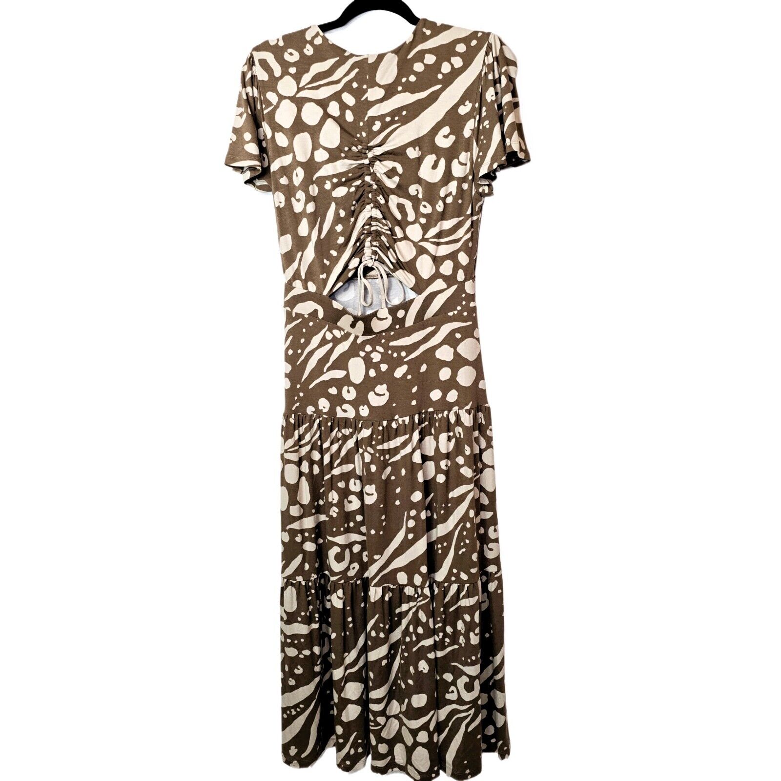 CABI Swoon Dress – Women's S – Soft Stretch Printed Tiered Midi | 6147