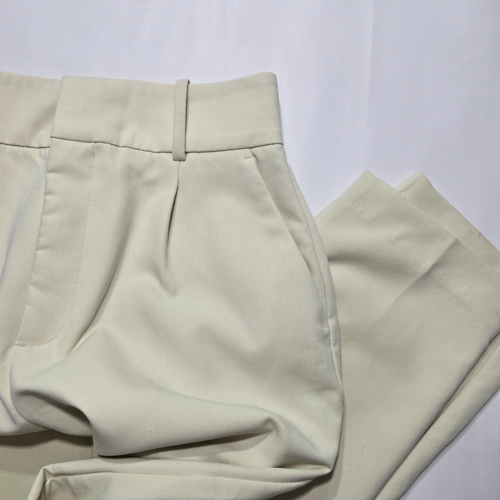 Zara Women’s High Waist Cream Ivory Ankle Dress Pants Size S