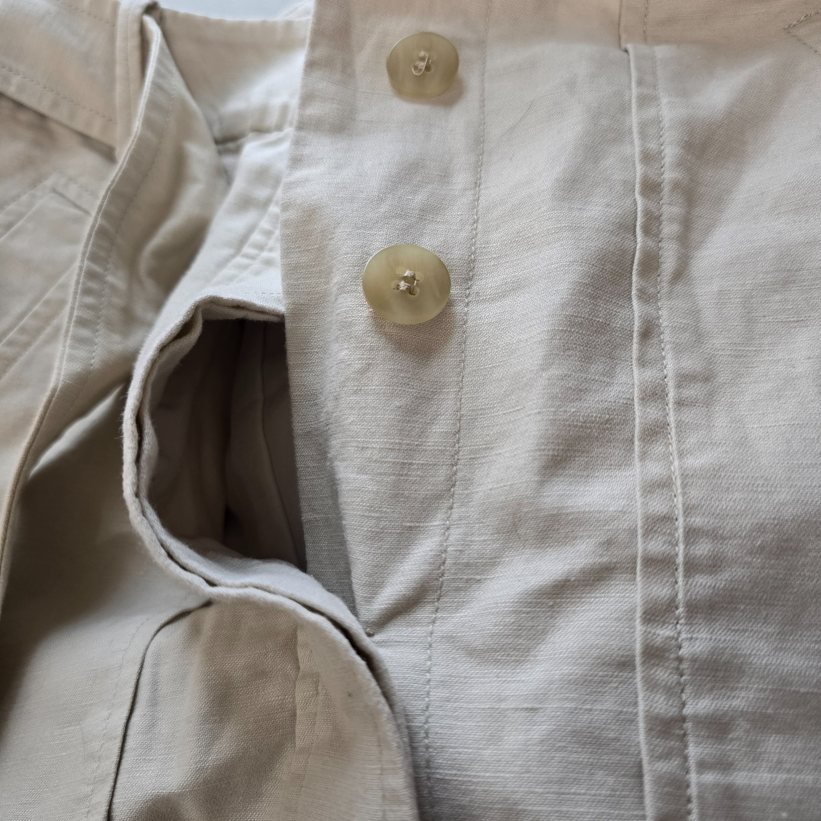 Ann Taylor Safari Belted Mini Skirt 2P Khaki A-Line Button Front Lined Cotton