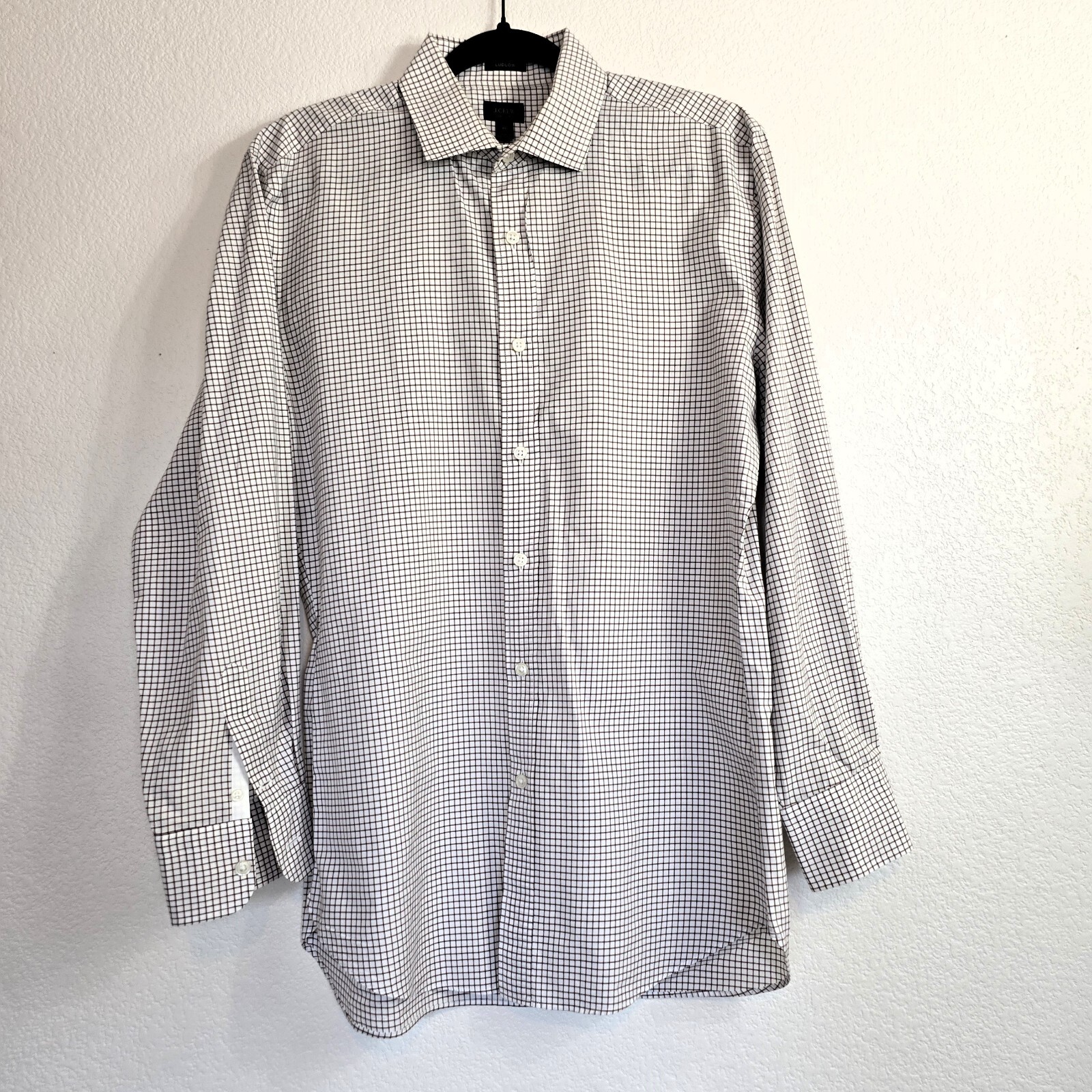 J.Crew Ludlow 120s 2-Ply Men’s Dress Shirt – Size Medium – Brown & White Check