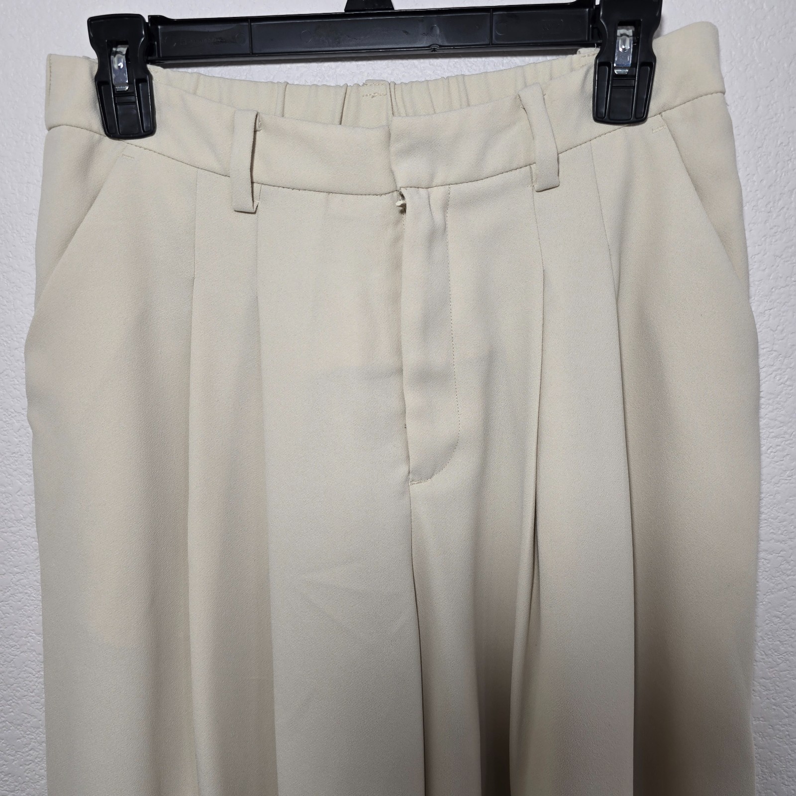 Maeve Anthropologie Avery Cream Wide-Leg Pleated Pants Women’s Size S