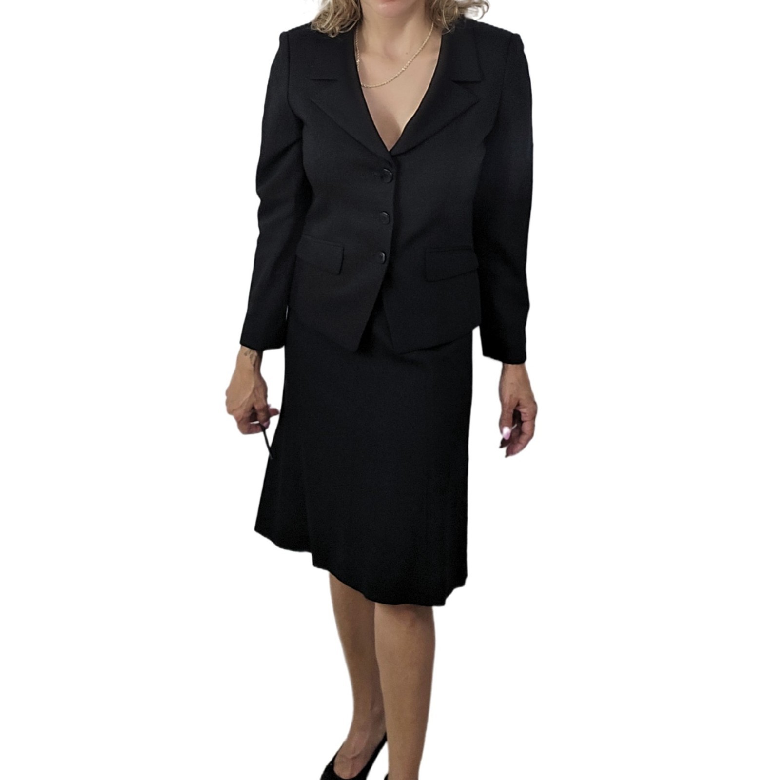 Talbots Women’s Wool Blend Black Business Office Workwear Suit Set 6P