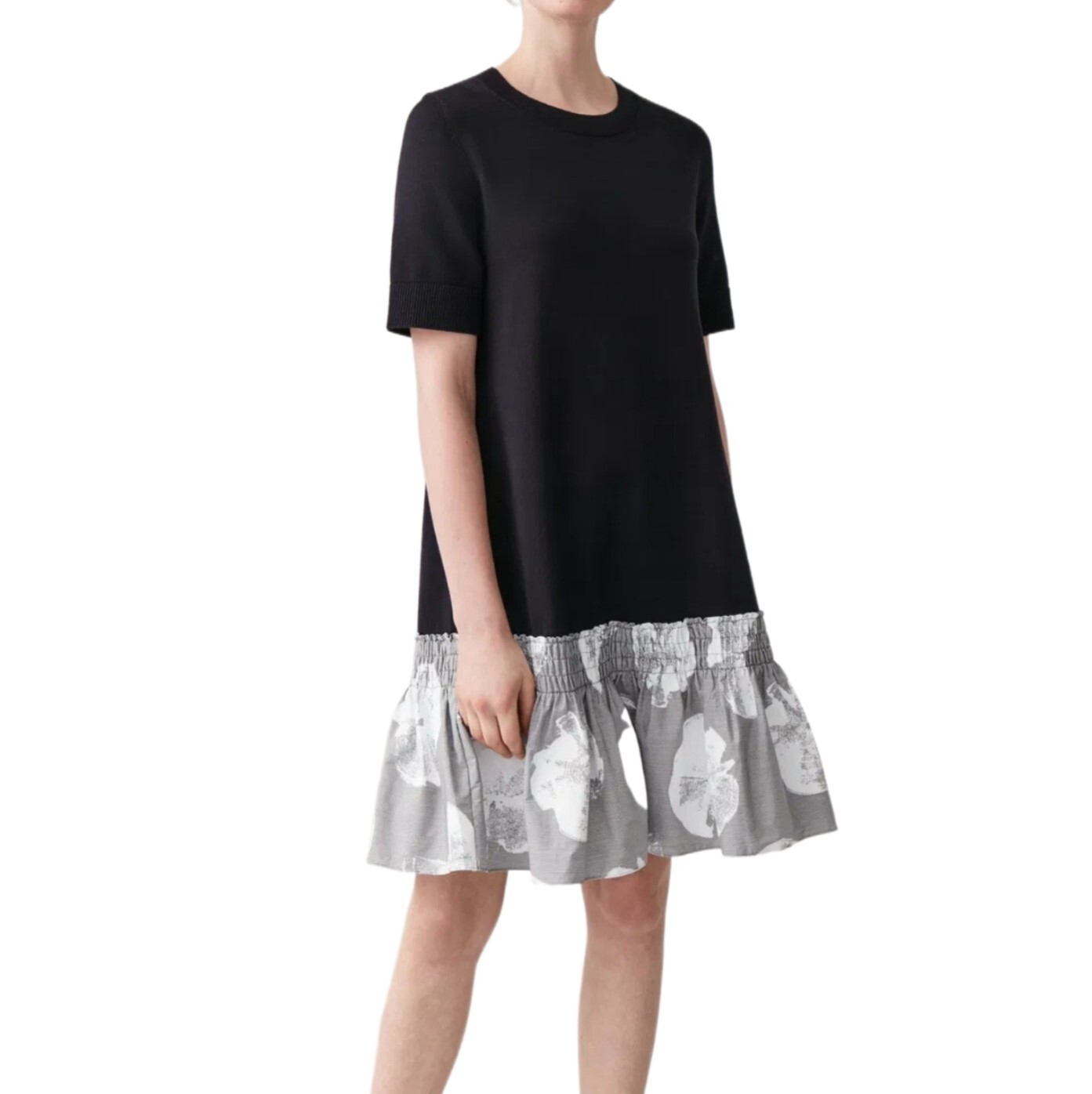 COS Women’s Smocked Panel A-Line Dress – Black, Size XS