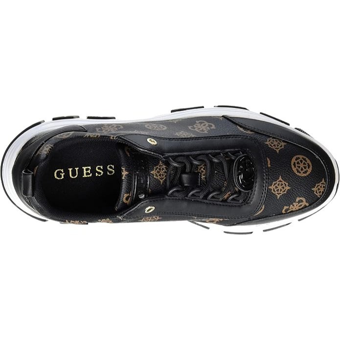 GUESS Women’s Bria Chunky Logo Sneaker Size 8 Black 4G Monogram Platform