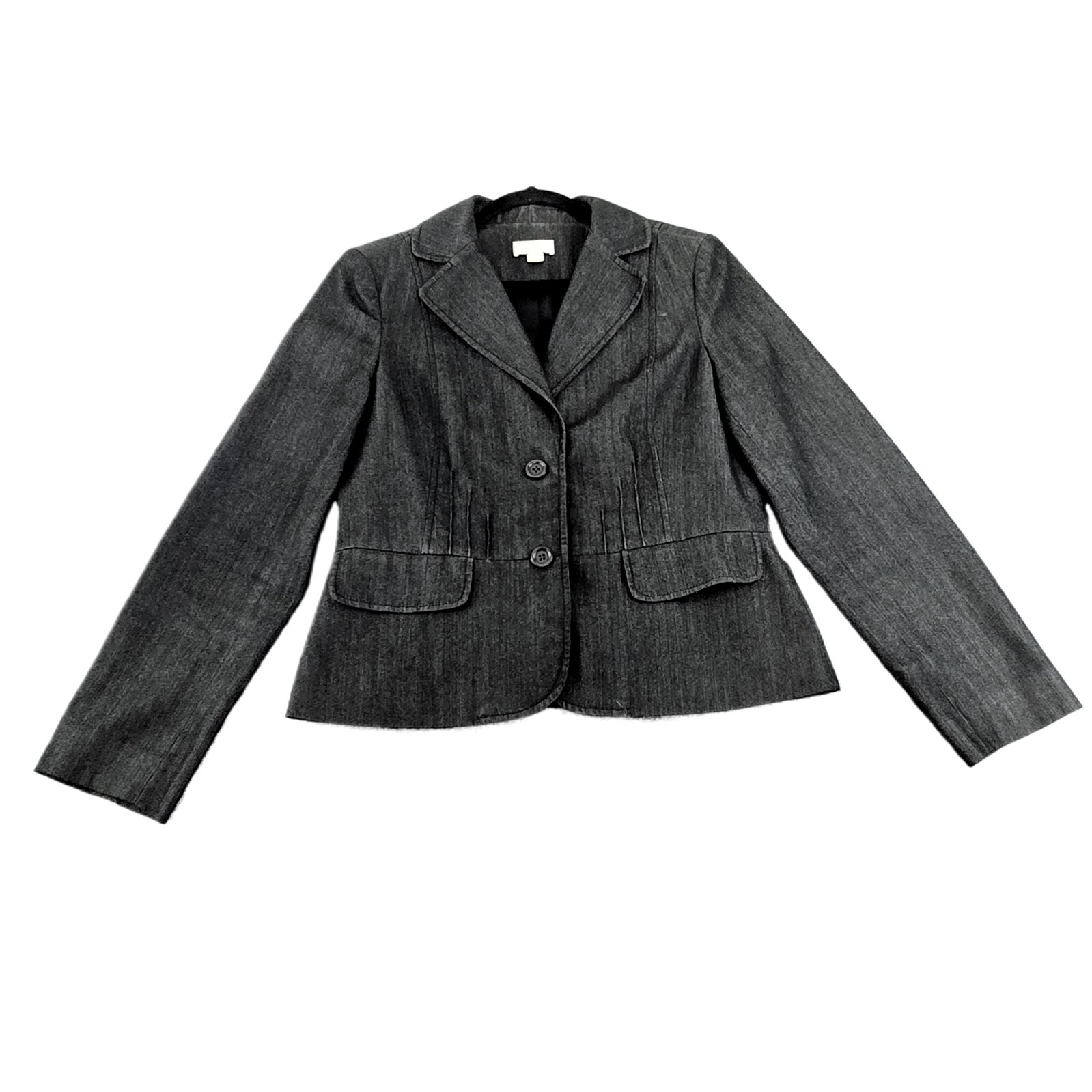 LOFT Women’s Blazer, Black, Size 12 – Two-Button, V-Neck, Excellent Condition