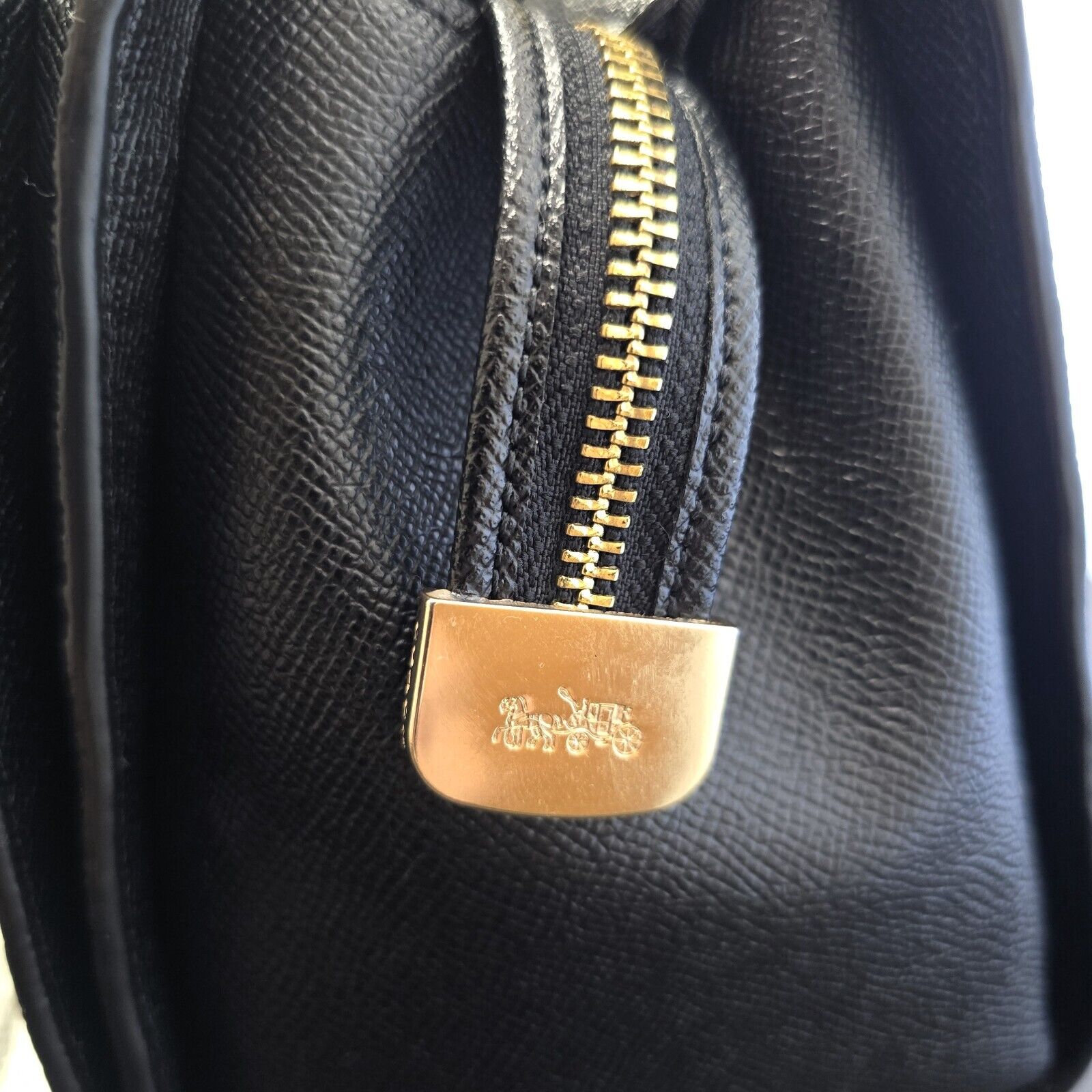 Coach Avary Carryall in Black Crossgrain Leather with Gold-Tone Hardware