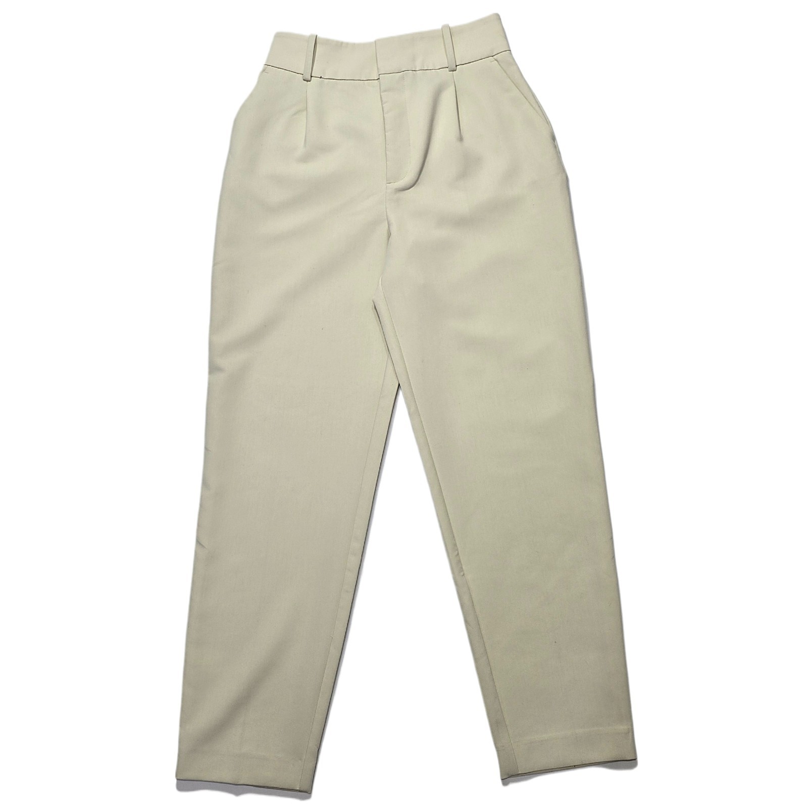 Zara Women’s High Waist Cream Ivory Ankle Dress Pants Size S