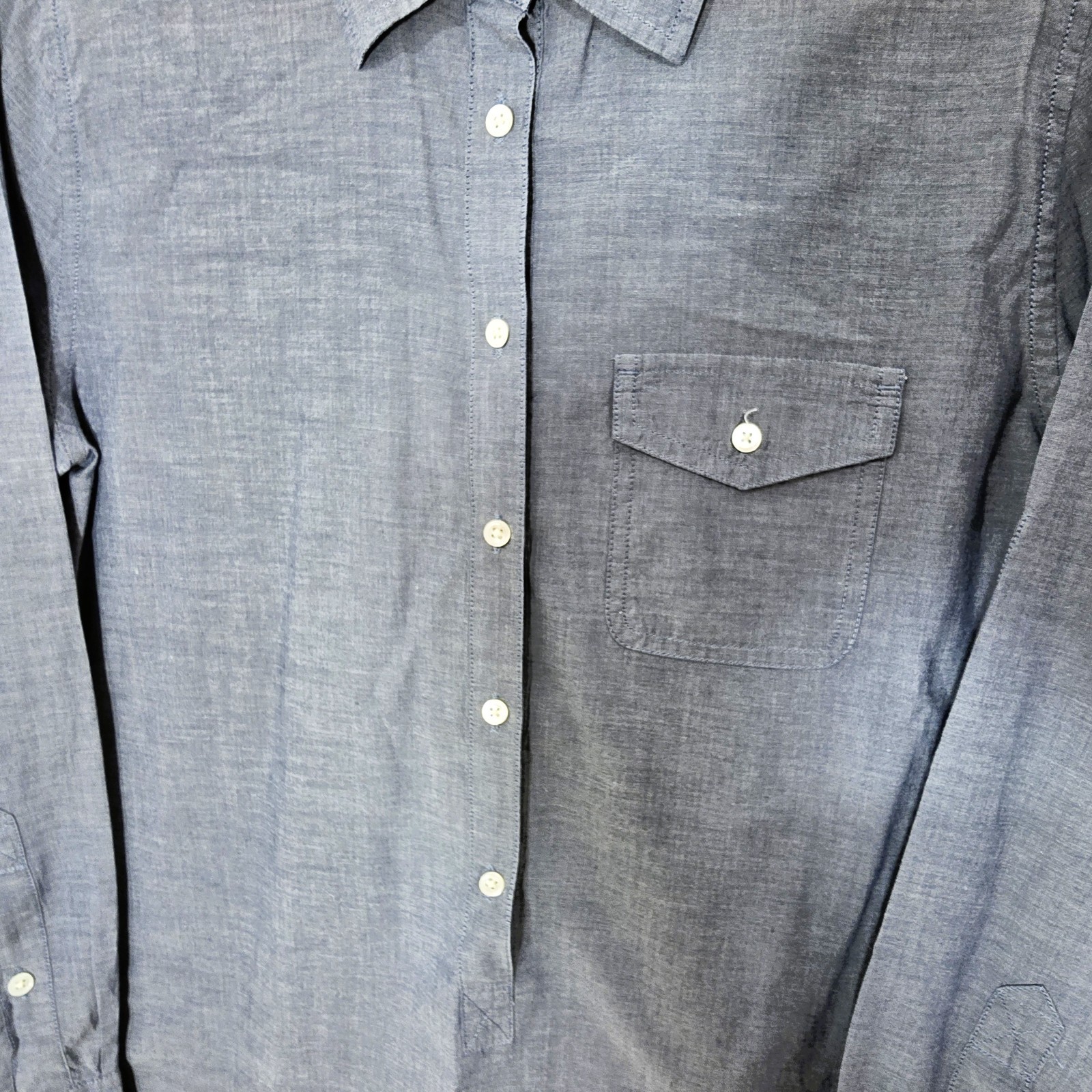 J.Crew Factory Chambray Tunic Top Women’s Size S Light Blue Cotton