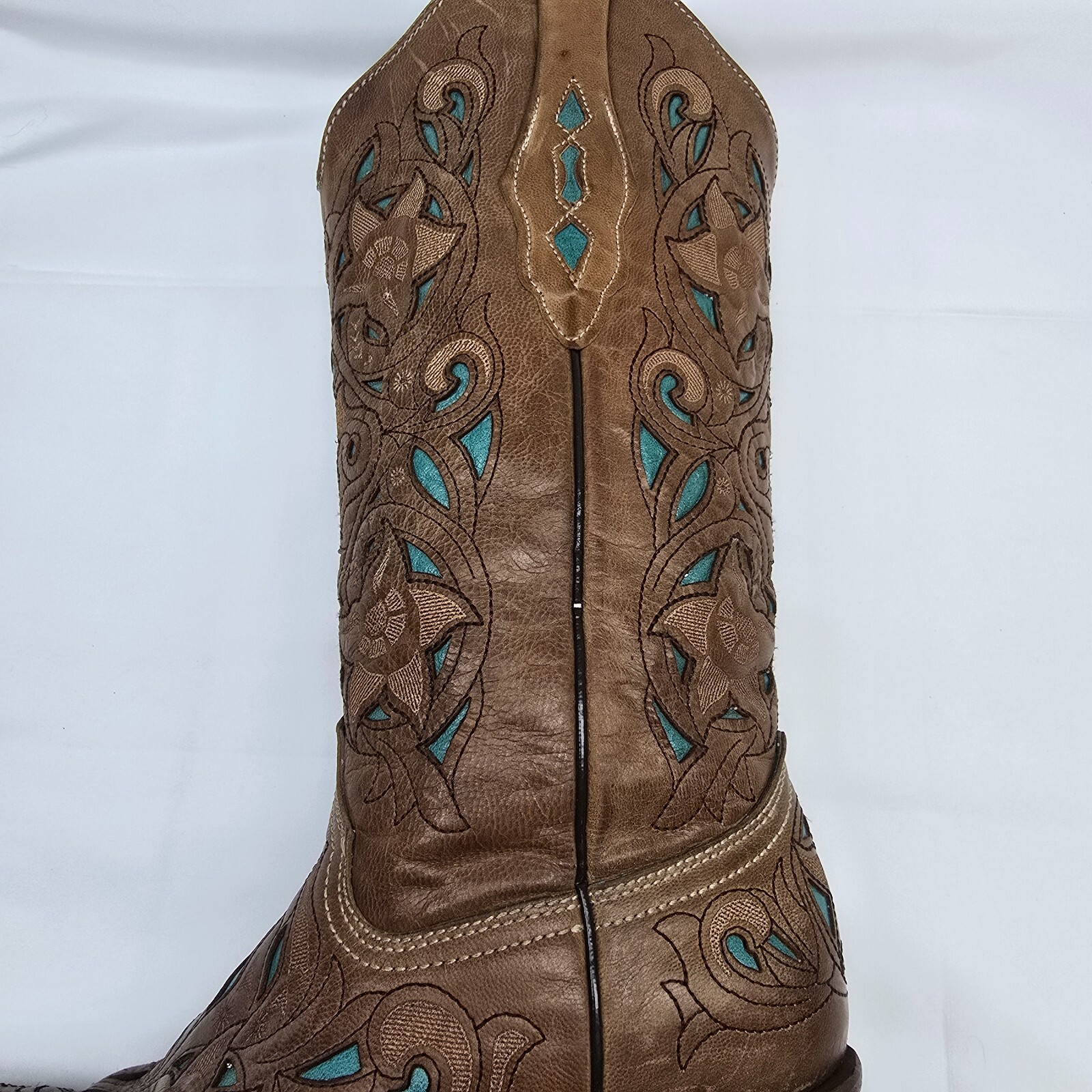 Corral Women’s Western Cowboy Boots Brown Turquoise Leather Size 7M