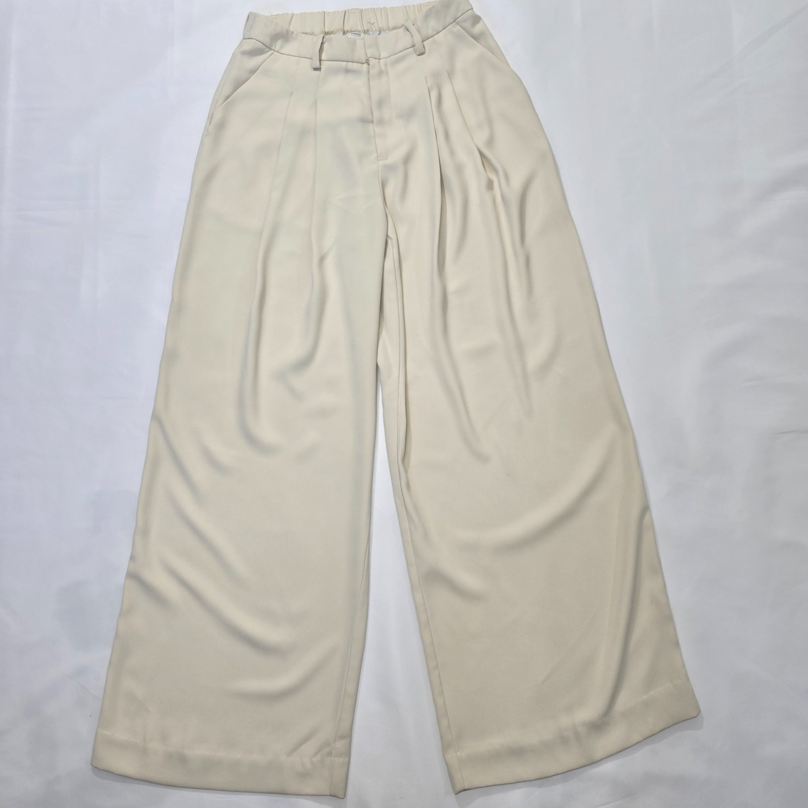 Maeve Anthropologie Avery Cream Wide-Leg Pleated Pants Women’s Size S