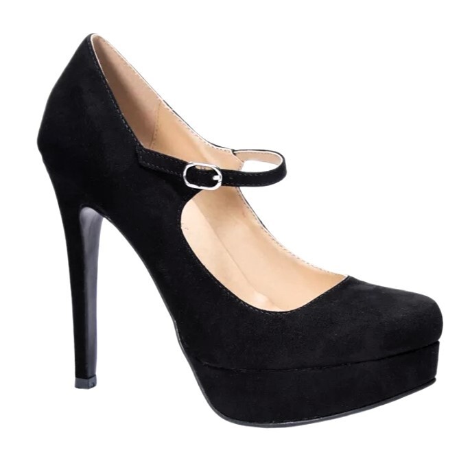 Chinese Laundry Women's Whimsical Mary Jane Pumps – Black Suede, Size 7