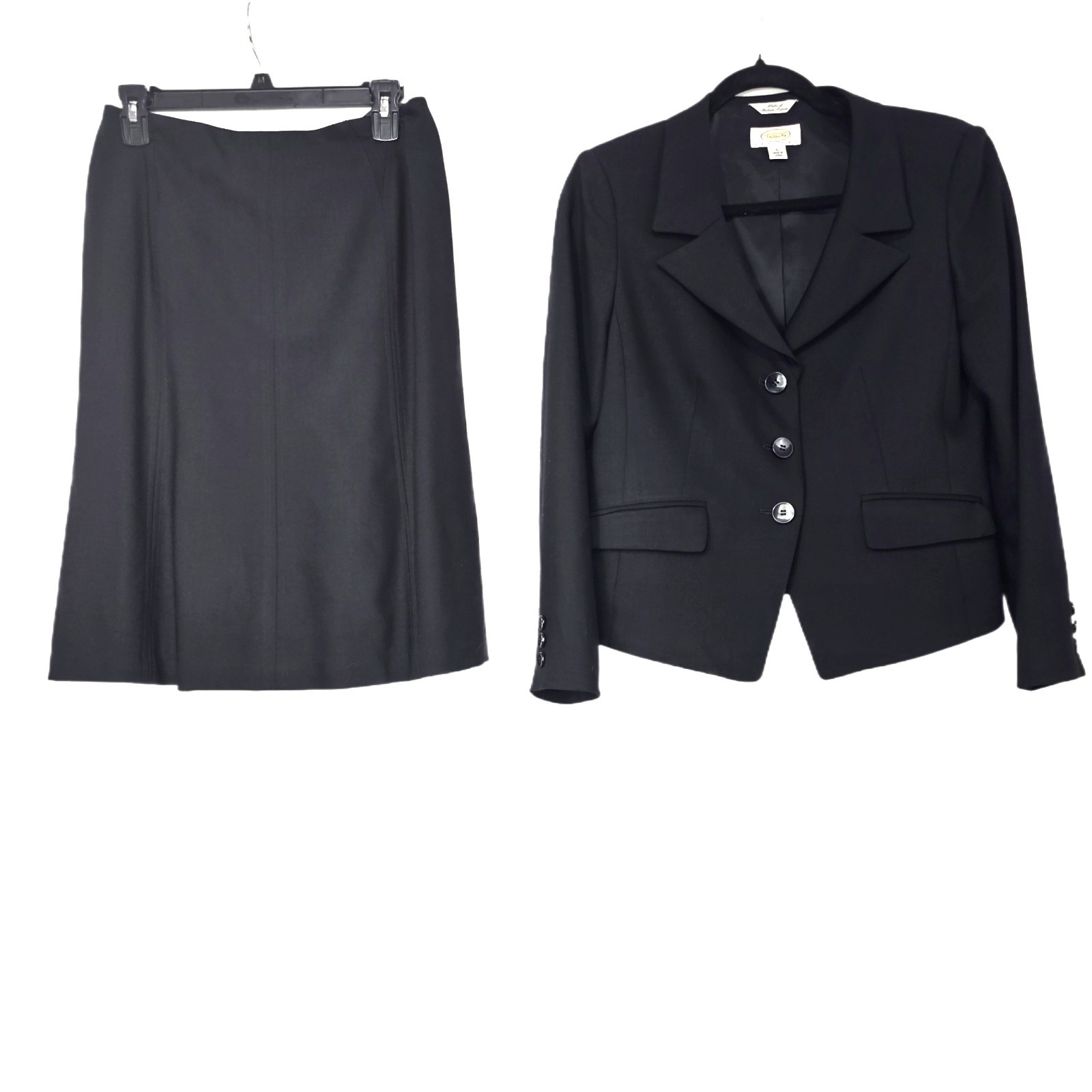 Talbots Women’s Wool Blend Black Business Office Workwear Suit Set 6P