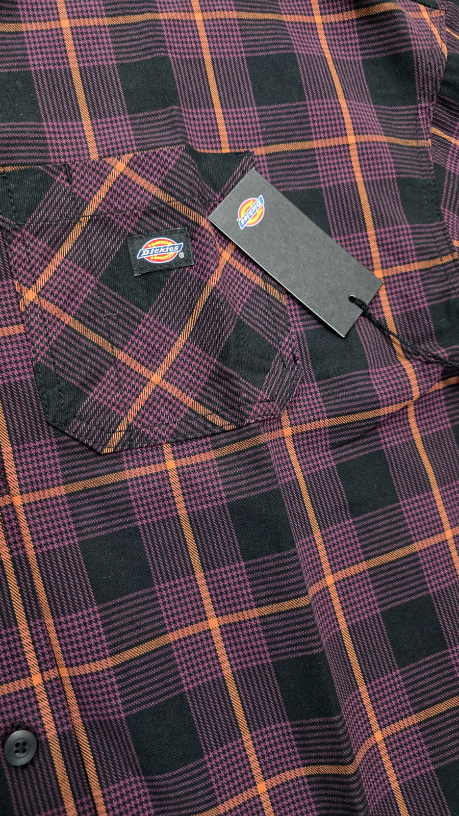 Dickies Women's Bakerhill Oversized Shirt | Long Sleeve | Wine Plaid | Size S