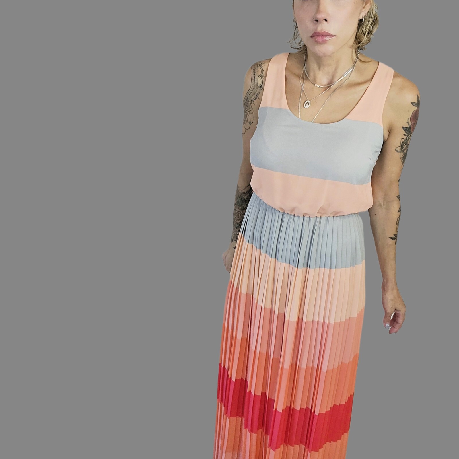 Tommy Hilfiger Collection Maxi Dress - Multicolor Pleated Perfection, Size 6