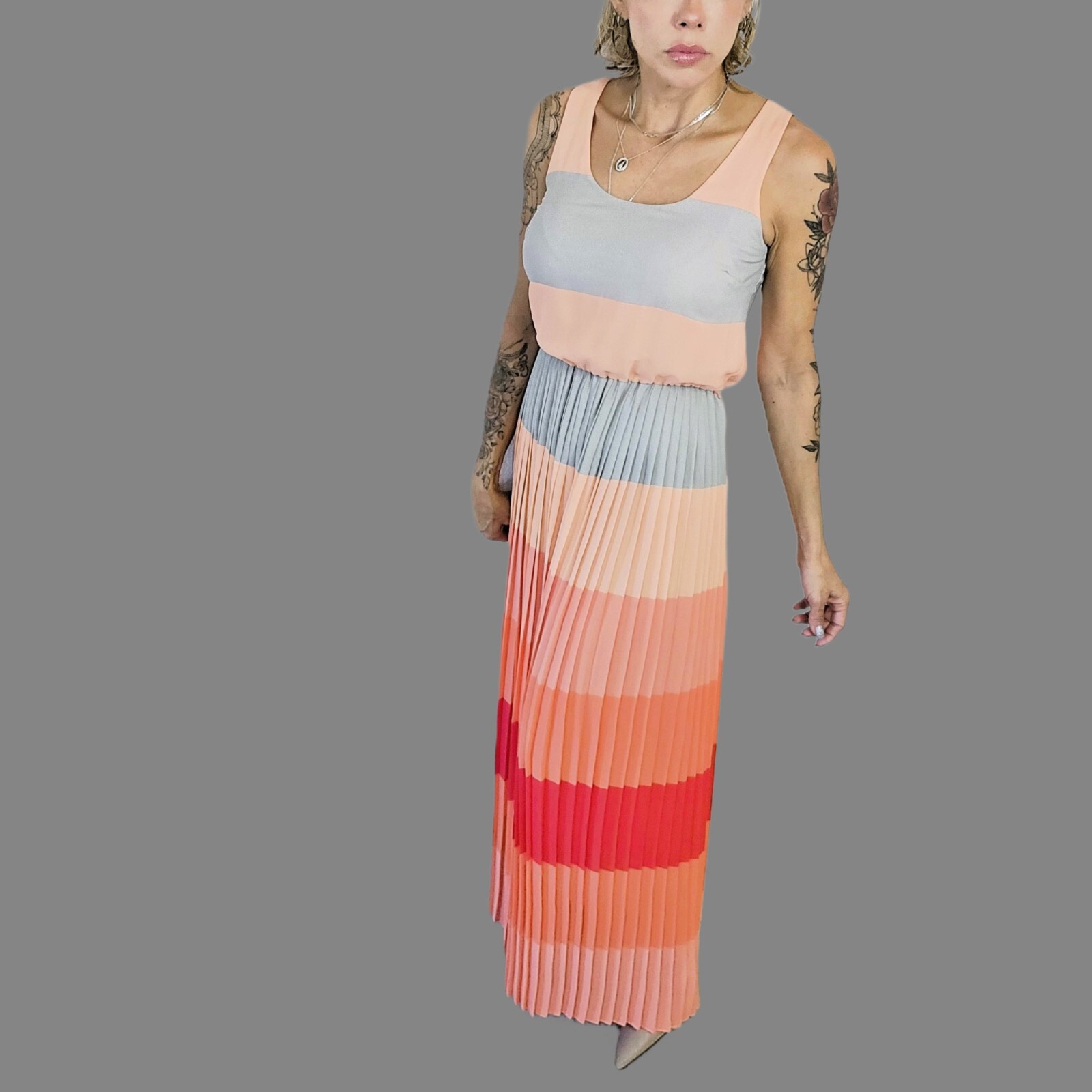 Tommy Hilfiger Collection Maxi Dress - Multicolor Pleated Perfection, Size 6