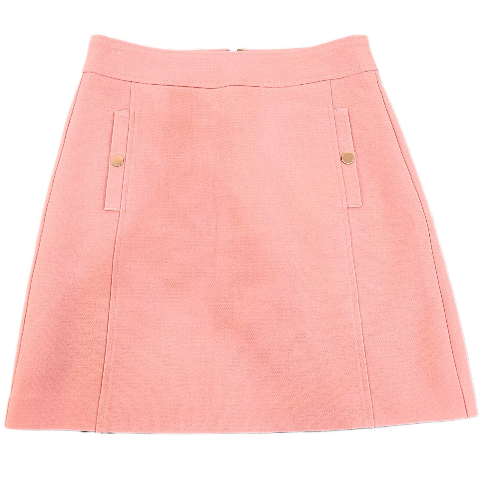 Ann Taylor LOFT Structured Woven Button Pocket Shift Skirt - Size 4, Cheery Pink