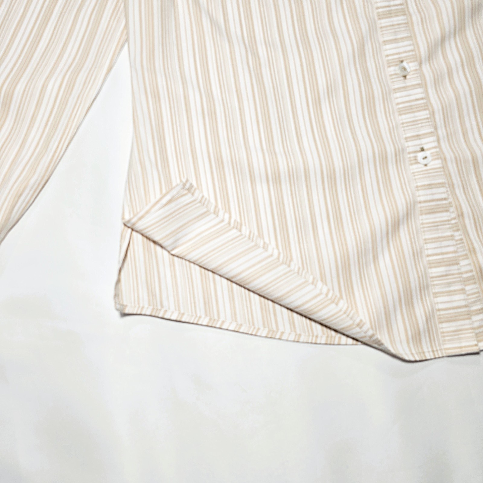 Foxcroft Women’s Non-Iron Stripe Long Sleeve Stretch Cotton Shirt SZ 6