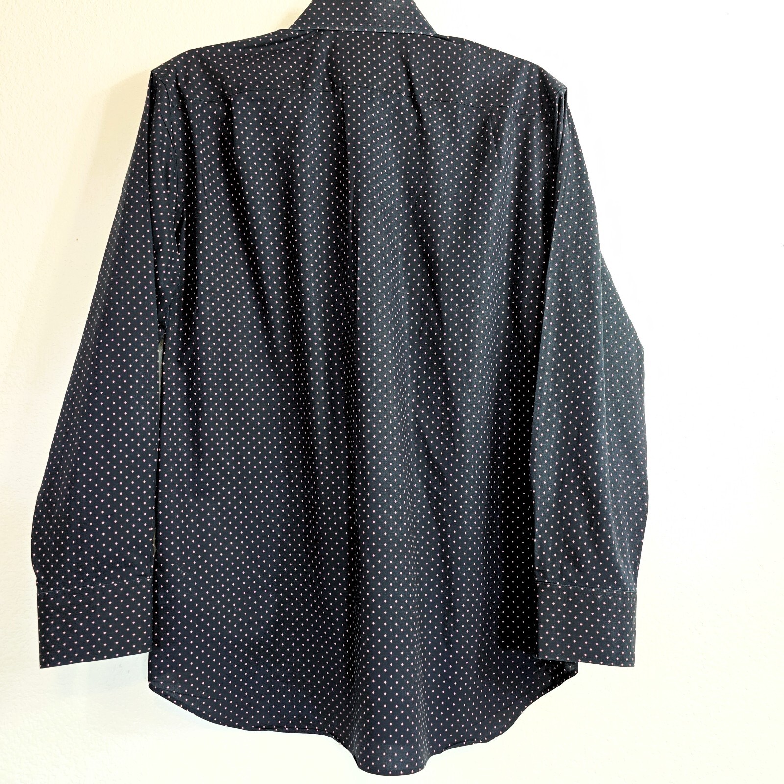 Bonobos Men’s Stretch Slim Fit Long Sleeve Dot Print Shirt – Size 15/33