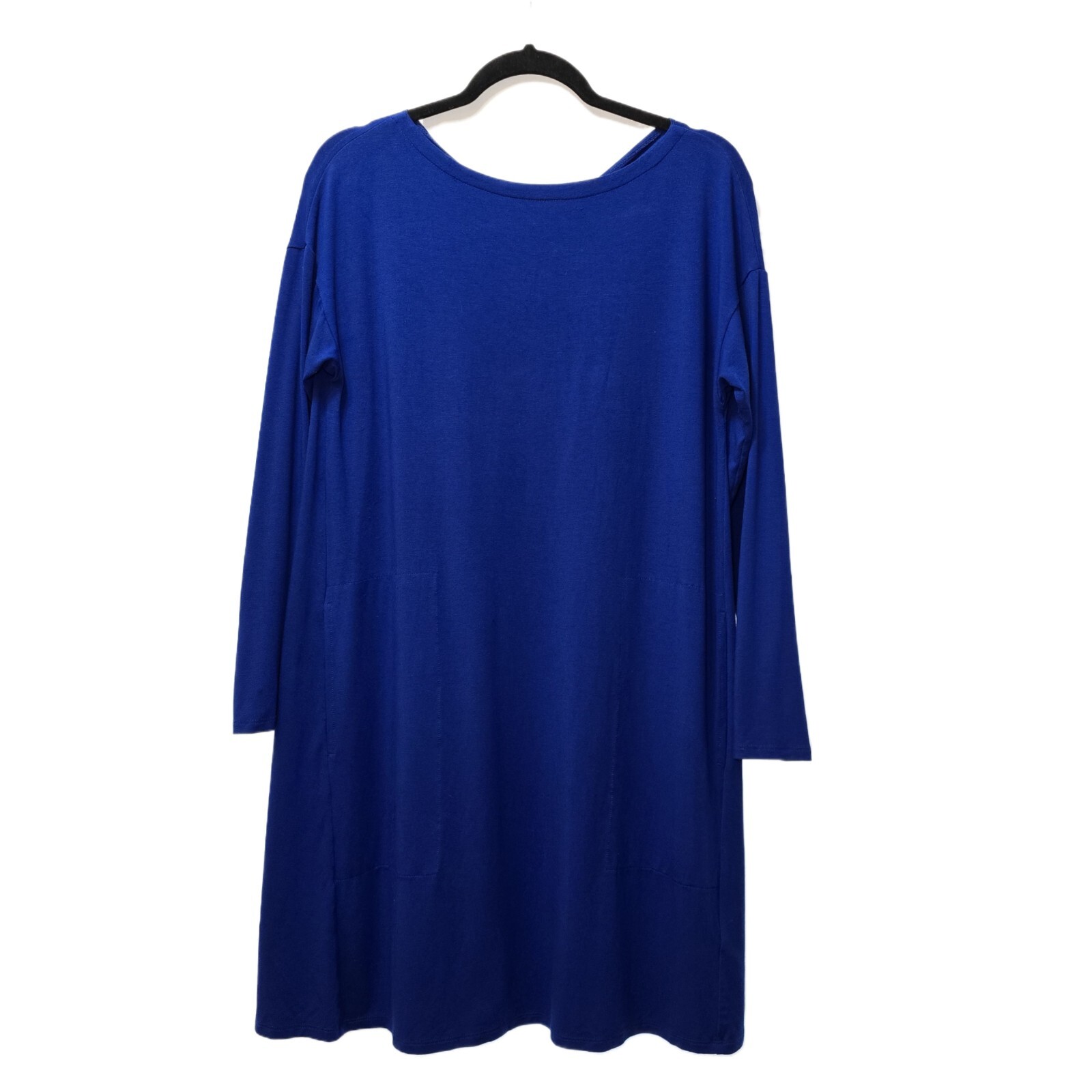 Eileen Fisher Bateau Neck Twist Back Shift Dress - Indigo Blue, M Petite