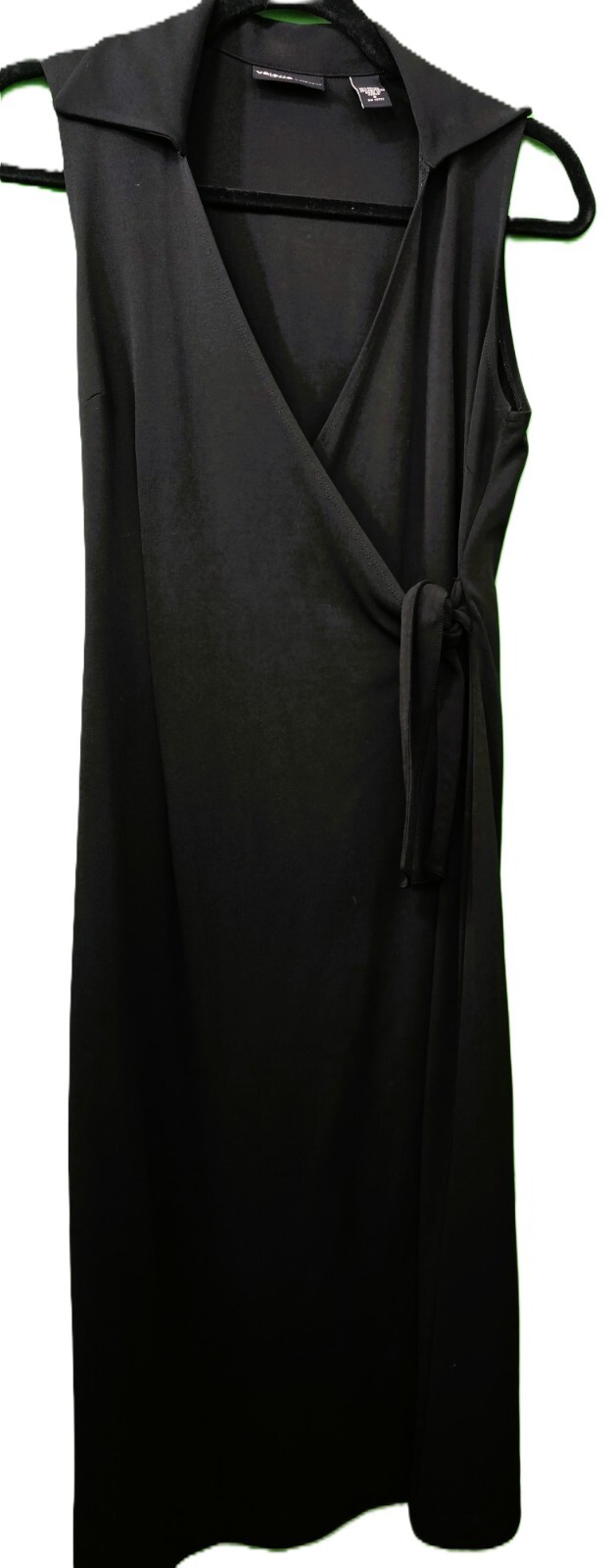 Valerie Stevens Women’s Sleeveless Wrap Dress, Size S – Elegant Midi