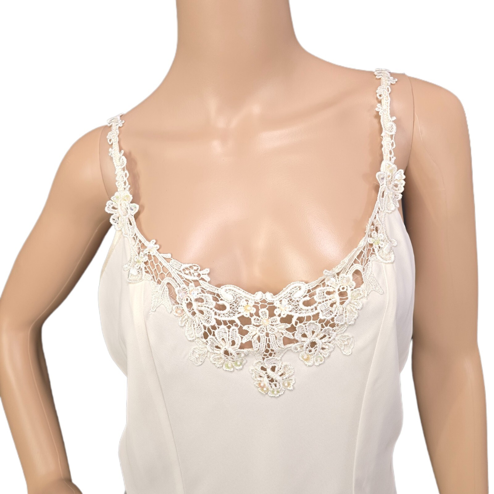 NWT VALERIE STEVENS NIGHTGOWN & ROBE SET, CREAM, SIZE S