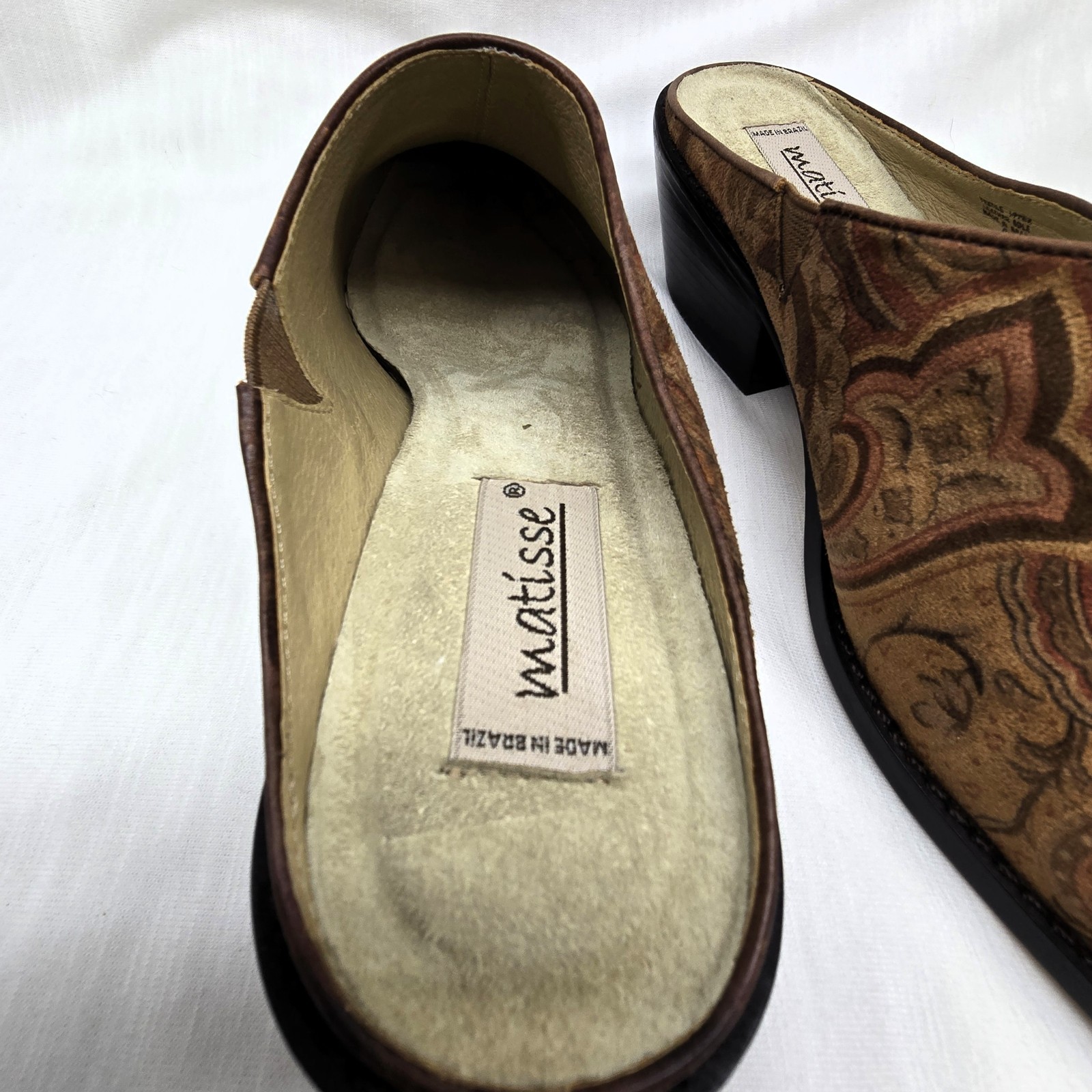 Matisse Southwestern Paisley Suede Mules Women’s 9 – Boho Country Slip-On